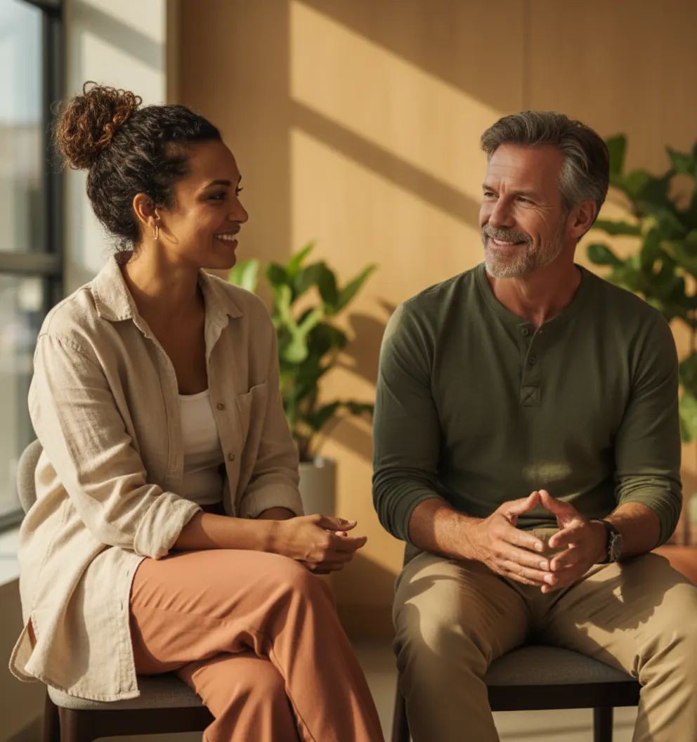 An Expert Health clinician with a patient